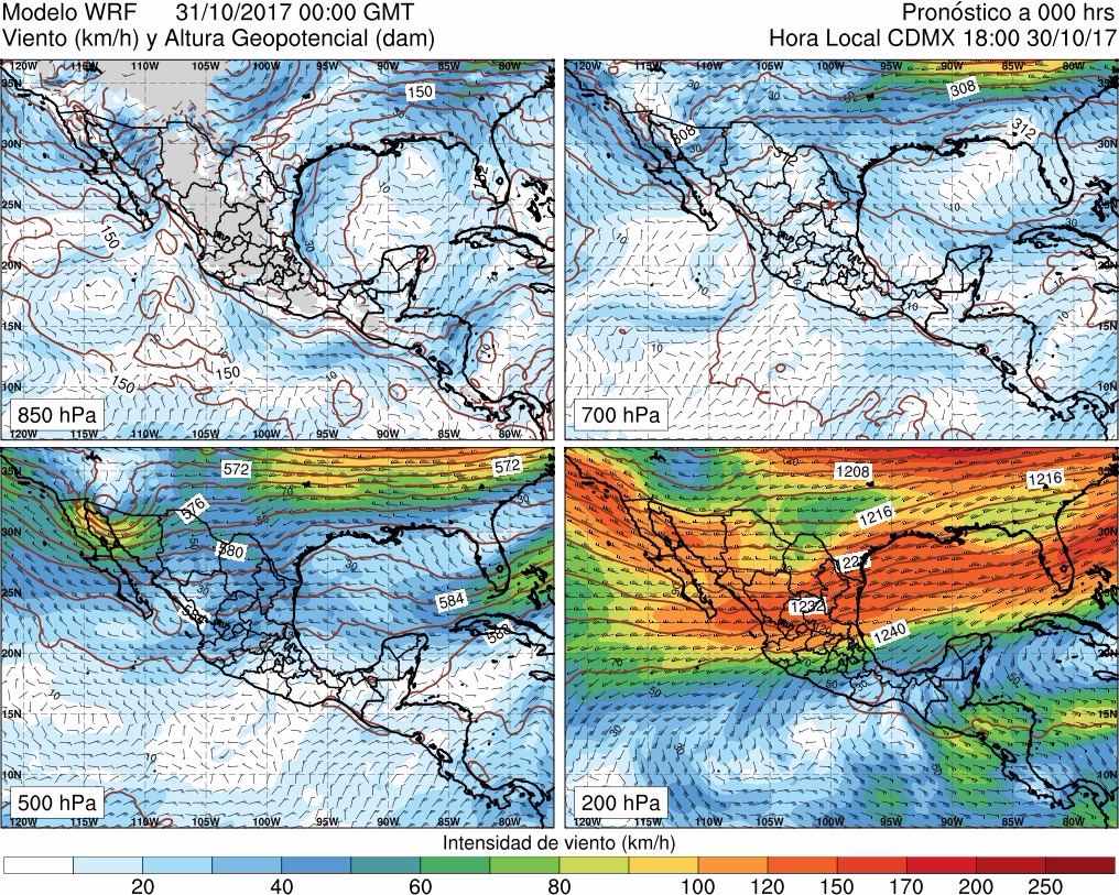 Figura Figura 19. Viento y Altura geopotencial en 500 hPa.